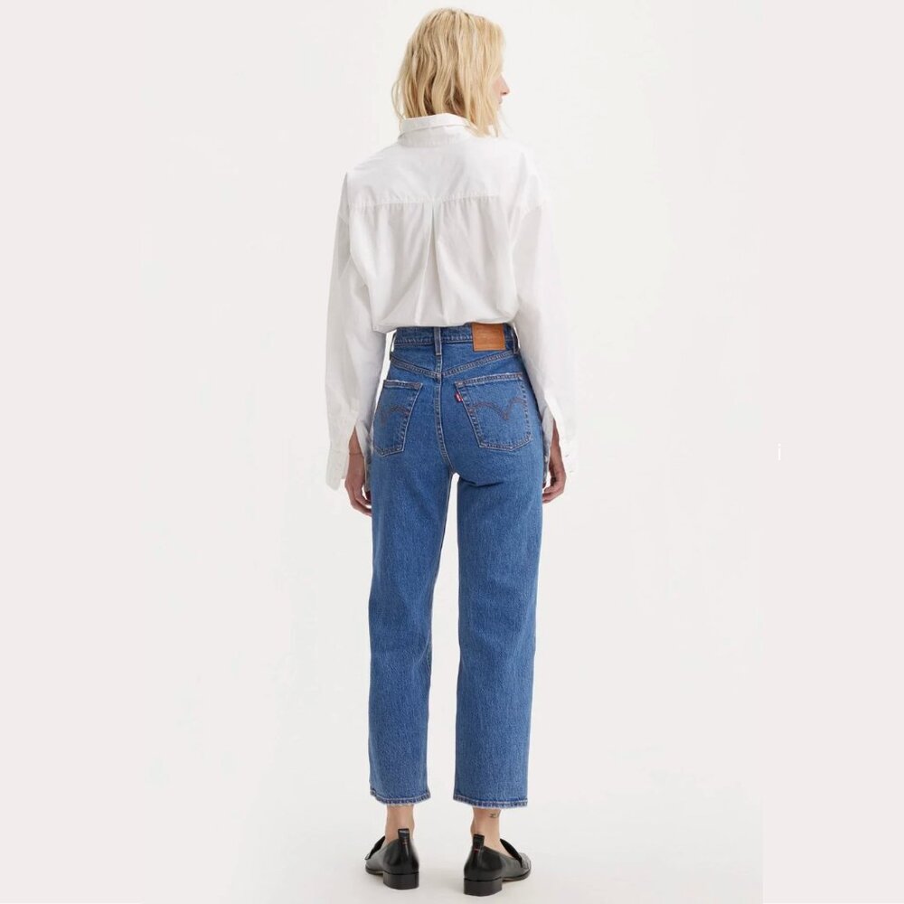 Levi's Straight Ankle Ribcage Jeans | 25 x 28 | Medium Blue - Picture 4 of 10